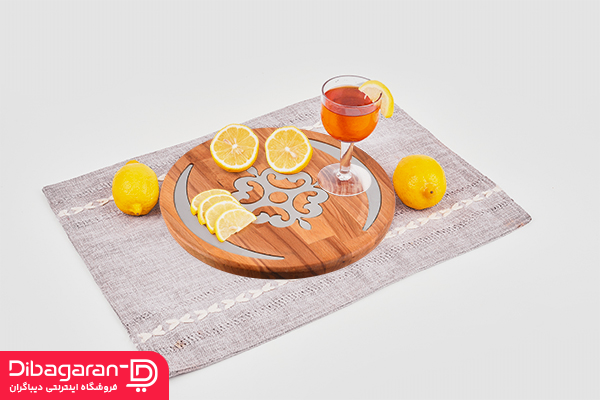 سینی پذیرایی گردان چوبی ریور کد 5916