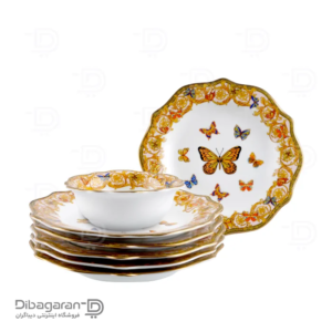 ست پیاله و پیش دستی چینی ریما کد 55305-55306
