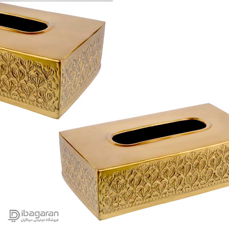 جعبه دستمال کاغذی برنجی ریما کد R-98713