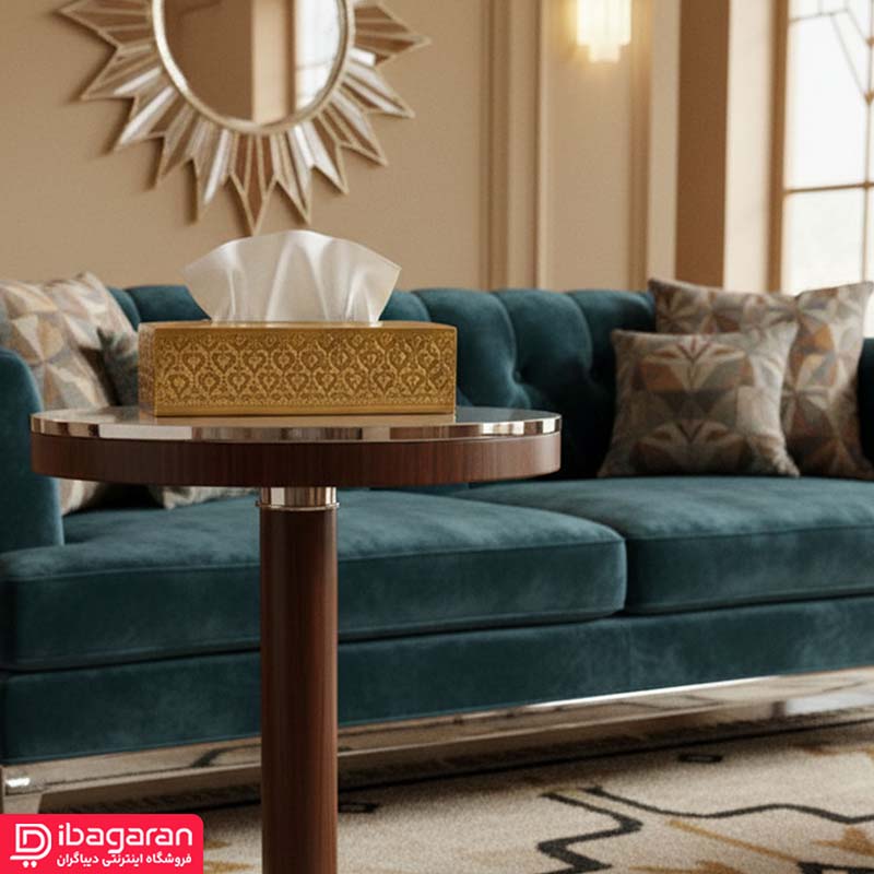 جعبه دستمال کاغذی برنجی ریما کد R-98713