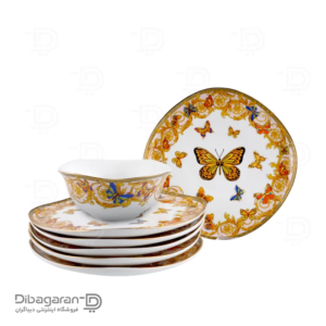 ست پیاله و پیش دستی چینی ریما کد 55323-55324