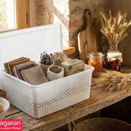 باکس نظم دهنده بافت دار لیمون برای کمد