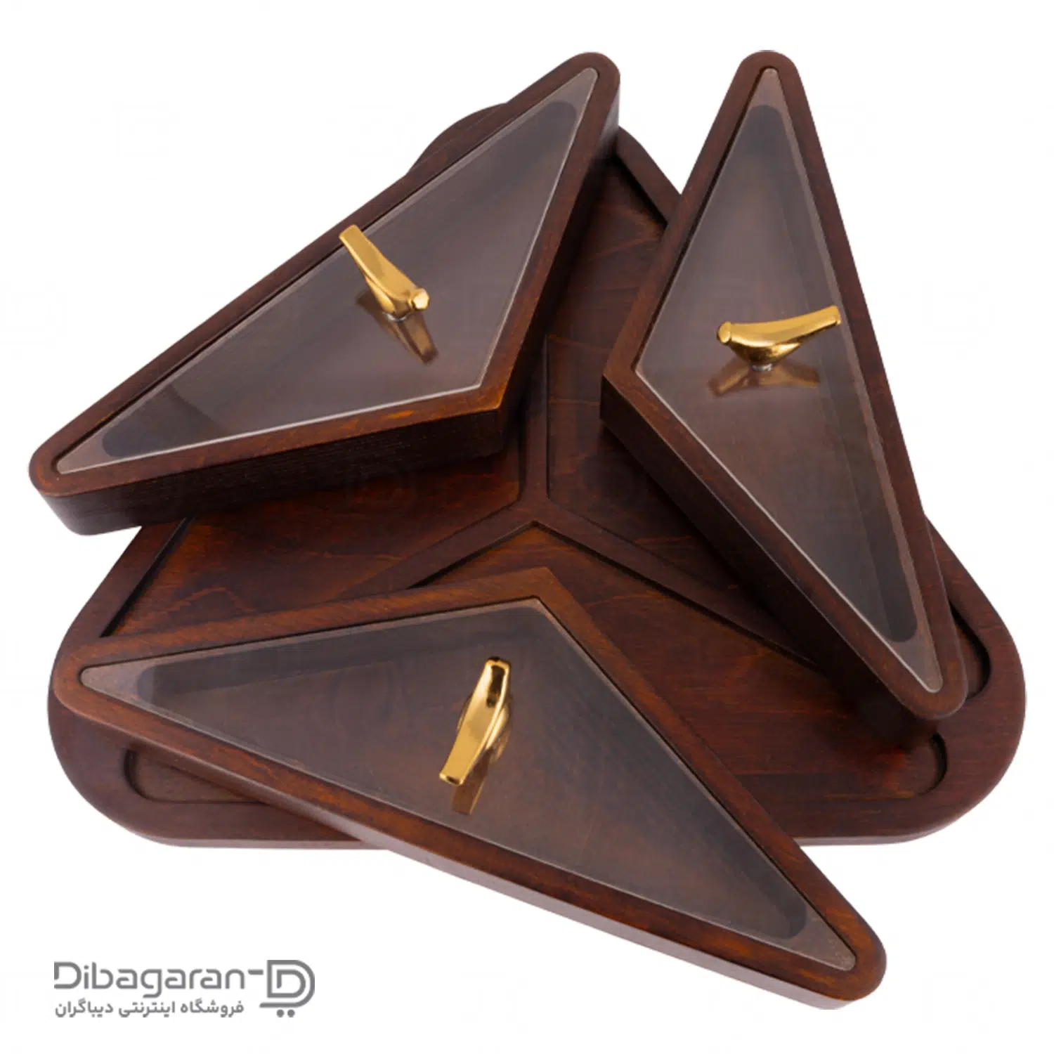 اردو خوری چوبی ایندو وود مدل مثلثی سه خانه کد 9940/33