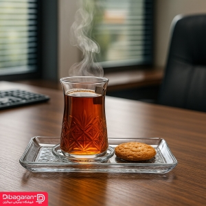 استکان کمر باریک پاشاباغچه مدل تایملس 6 عددی کد 42891