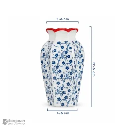 گلدان خمره ای سرامیکی طرح شکوفه آبی