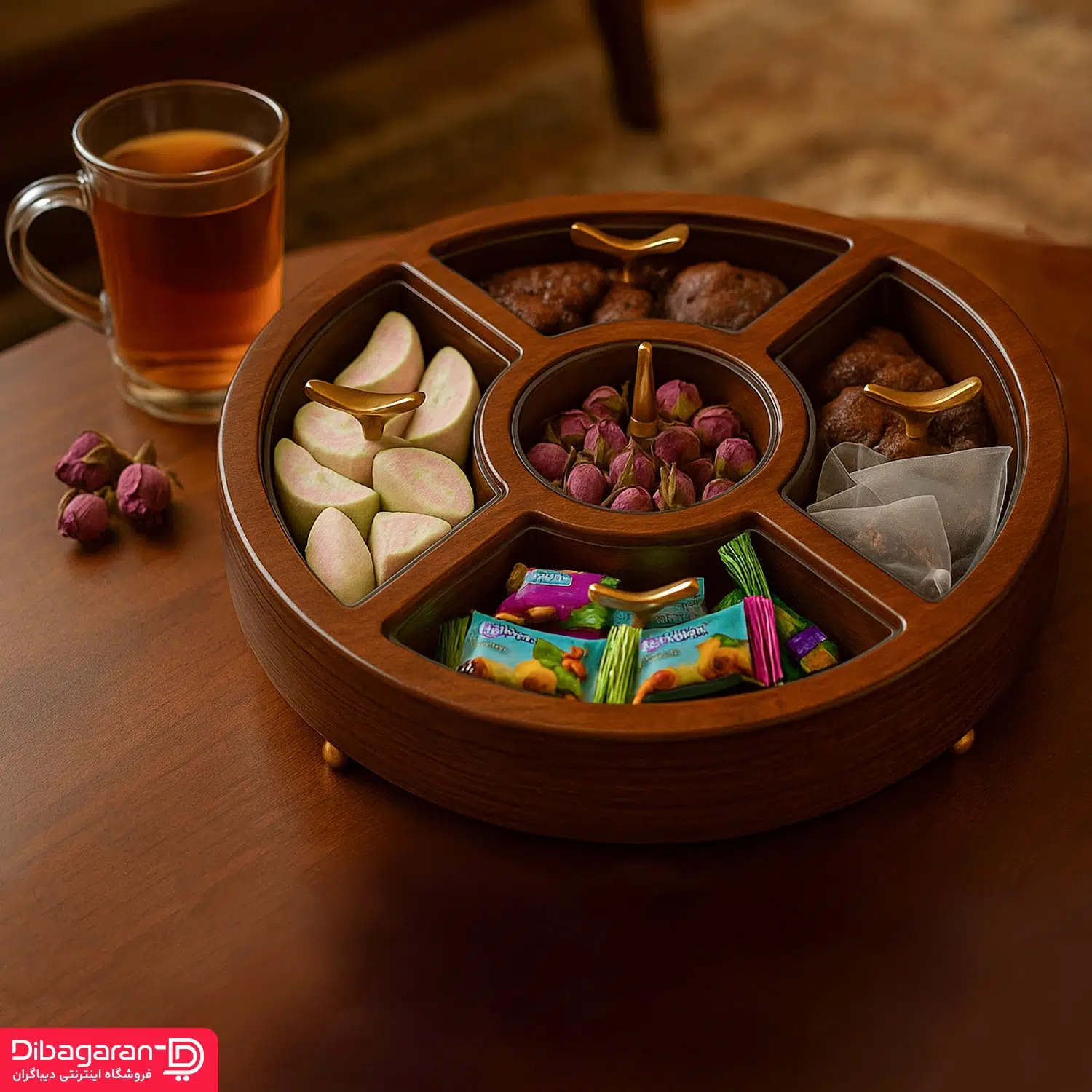 اردو خوری چوبی ایندو وود مدل پنج خانه کد 9920/55 - Image 3