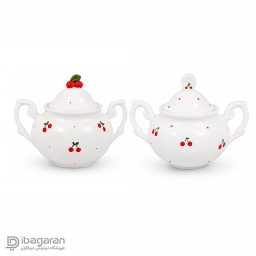 قندان سرامیکی دو دسته مدل آلبالو