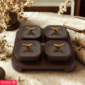 اردو خوری چوبی ایندو وود مدل چهار خانه کد 9940/4
