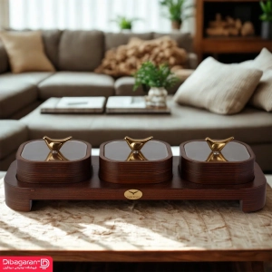 اردو خوری چوبی ایندو وود مدل سه خانه کد 9912/3