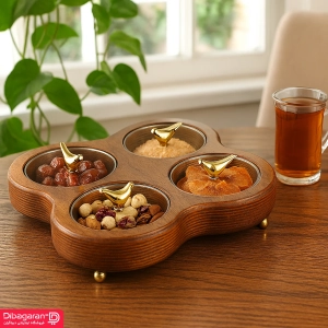 اردو خوری چوبی ایندو وود مدل چهار خانه کد 9920/4
