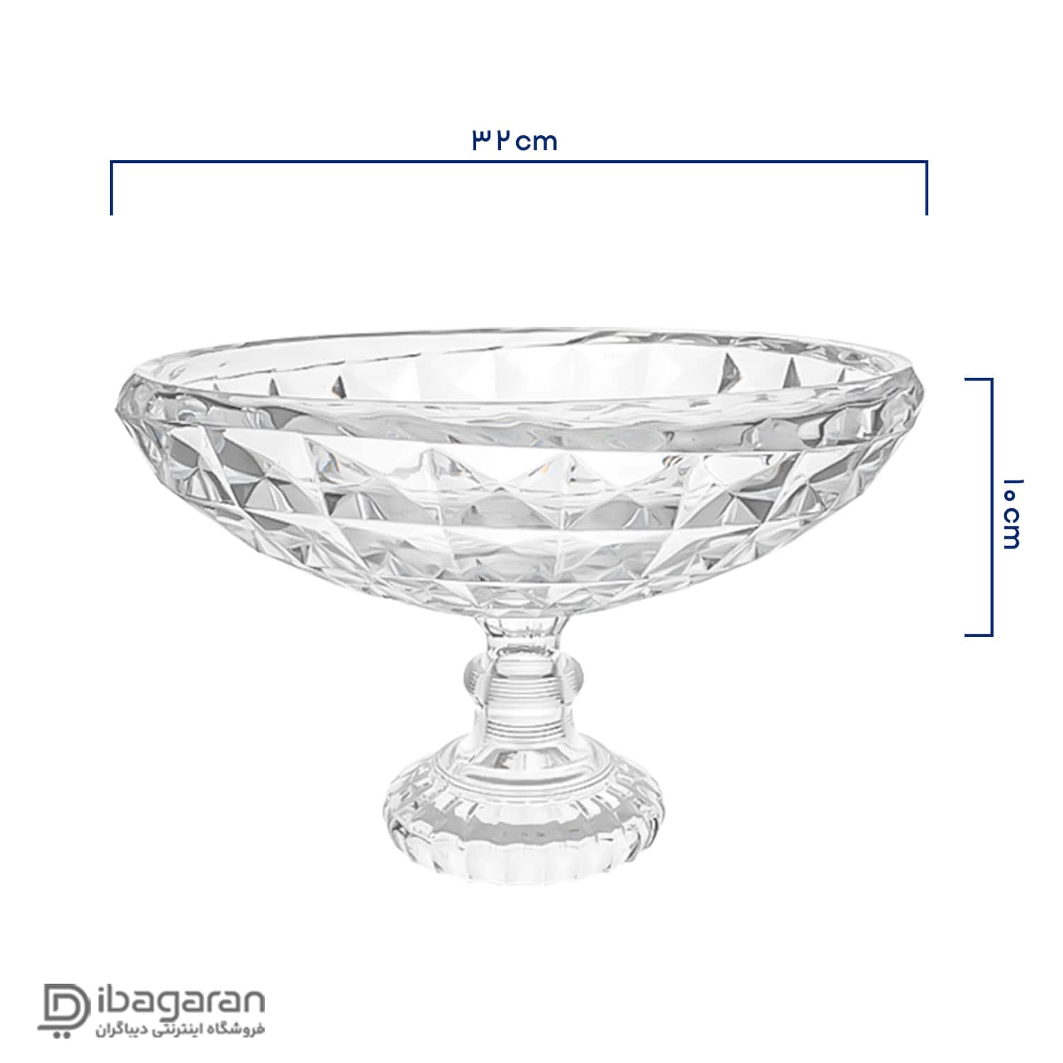 میوه خوری بلور پایه دار پیرلس مدل آکومارین کد 72400W - Image 4