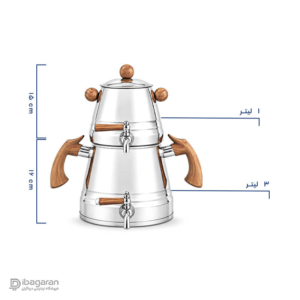 کتری قوری شیردار استیل 3 لیتر هرمی ریور