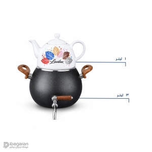 کتری قوری 3لیتر دسته طرح چوب ریور مدل 5890