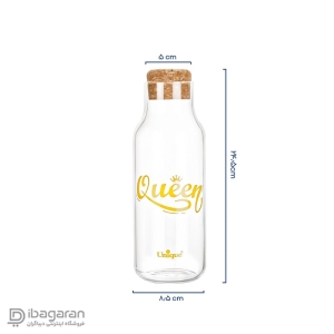 بطری آب شیشه ای درب چوبی 900میل یونیک 3071