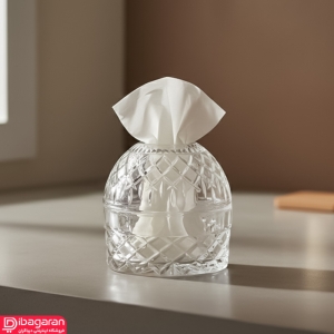 جا دستمال کاغذی شیشه ای طرح کلبه