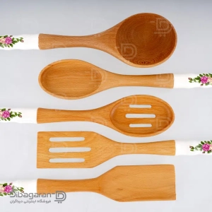 سرویس کفگیر ملاقه چوبی ریور 6 عددی کد 8434