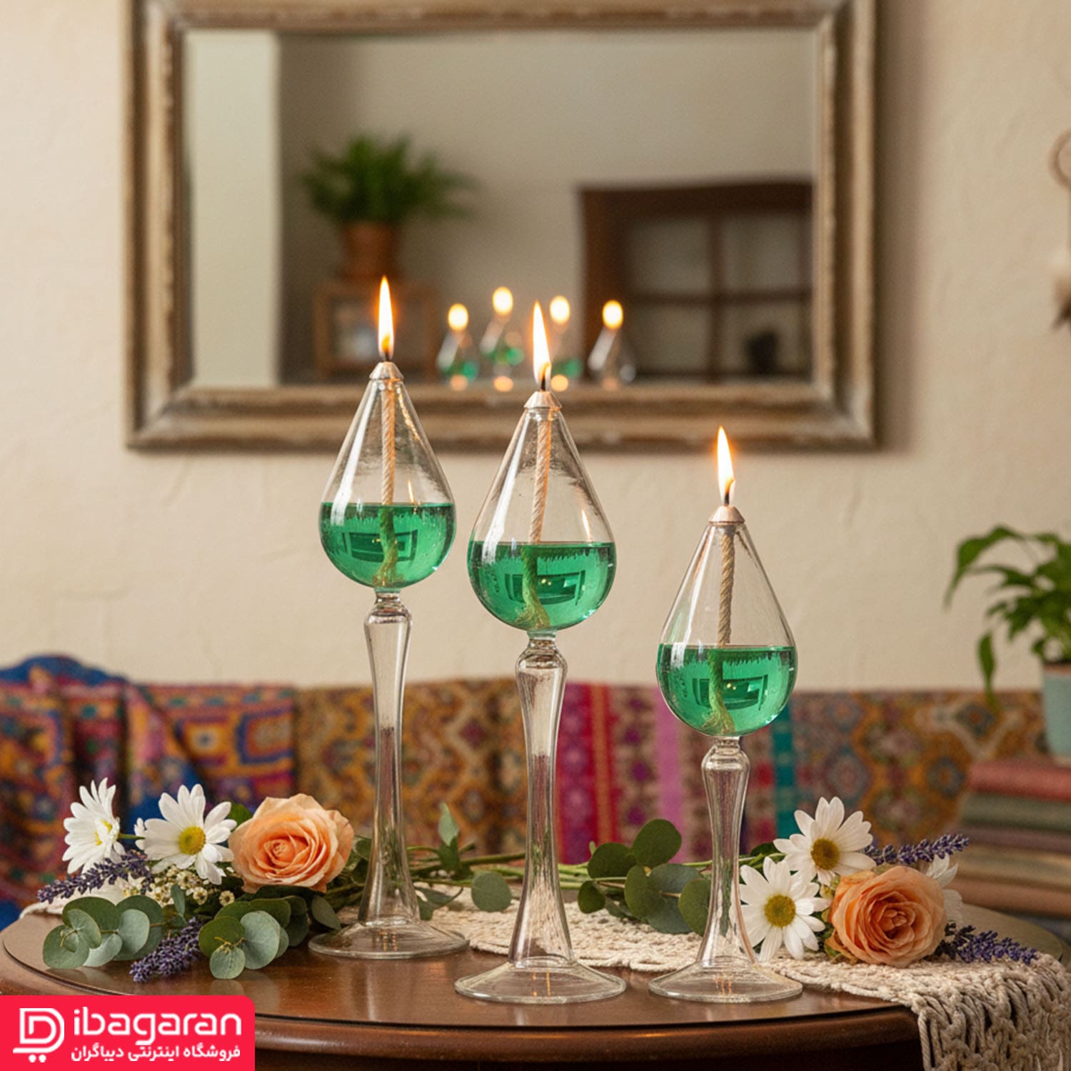 ست پیرکس سه عددی جا شمعی اشکی مدل 50268 - Image 6