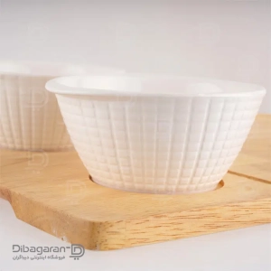 ست سینی سرو و پیاله چوب چینی ریور کد B12-2879