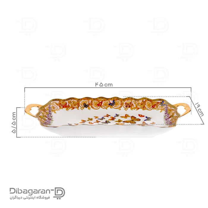 ظرف رولت خوری چینی ریما طرح پروانه کد 55316 - Image 3