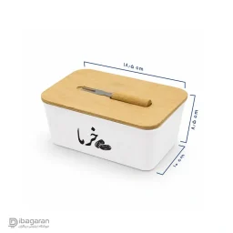 ظرف خرما سرامیکی درب چوبی مستطیل