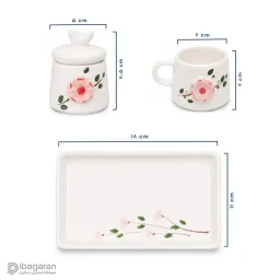 ست قهوه خوری تک نفره سرامیکی طرح گل